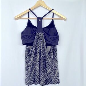 Fabletics Tank with Built in Bra Black/Grey EUC Size L